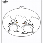 Ausmalbilder Weihnachten - Christbaumkugel mit Schneemann