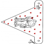 Malvorlagen Basteln - Fänchen Valentin 2