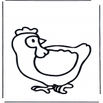 Ausmalbilder Tiere - Huhn