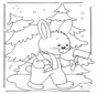Kaninchen mit Weihnachtsbaum