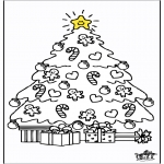 Ausmalbilder Weihnachten - Kind mit Weihnachtsbaum 2