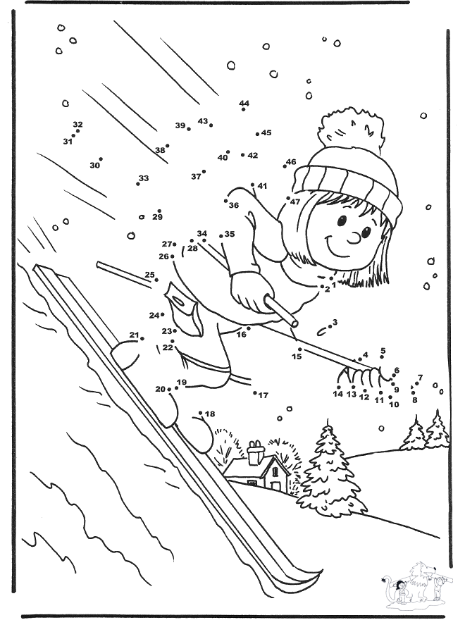 paint by numbers winter coloring pages - photo #10