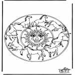 Malvorlagen Mandalas - Mandala Pferd