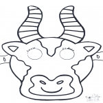 Malvorlagen Basteln - Maske   Kuh