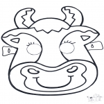 Malvorlagen Basteln - Maske Kuh