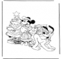 Mickey und Pluto mit Weihnachsbaum