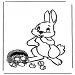 Ausmalbilder Themen - Osterhase mit Eier