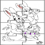 Ausmalbilder Themen - Osterhase Puzzle