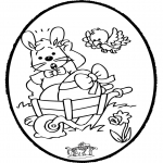 Ausmalbilder Themen - Osterhase Stechkarte