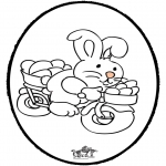Ausmalbilder Themen - Osterhase Stechkarte