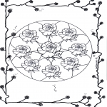 Malvorlagen Mandalas - Rosen Mandala