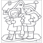 Malvorlagen Winter - Singen im  Schnee