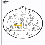 Ausmalbilder Weihnachten - Stechkarte Weihnachtskrippe