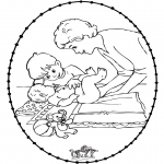 Ausmalbilder Themen - Stickkarte Baby