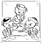 Ausmalbilder Comicfigure - Tick, Trick und Track