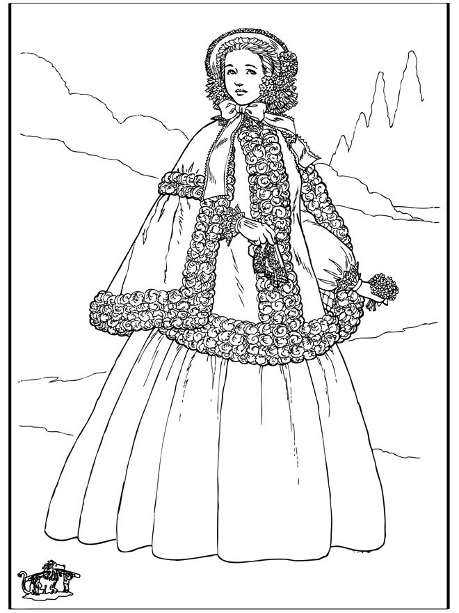 19. Jahrhundert Frau 1 - Ausmalbilder Übriges