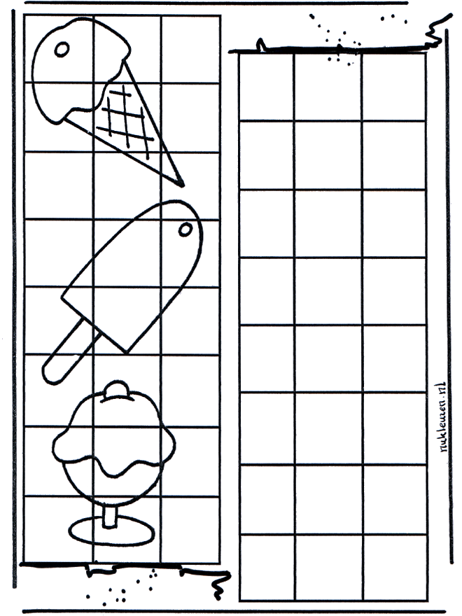 3 Eis - Basteln Nachzeichnen