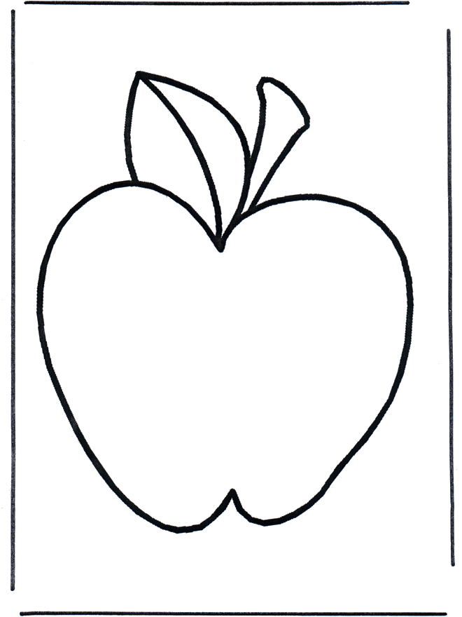 Apfel 2 - Ausmalbilder Gemüse und Obst