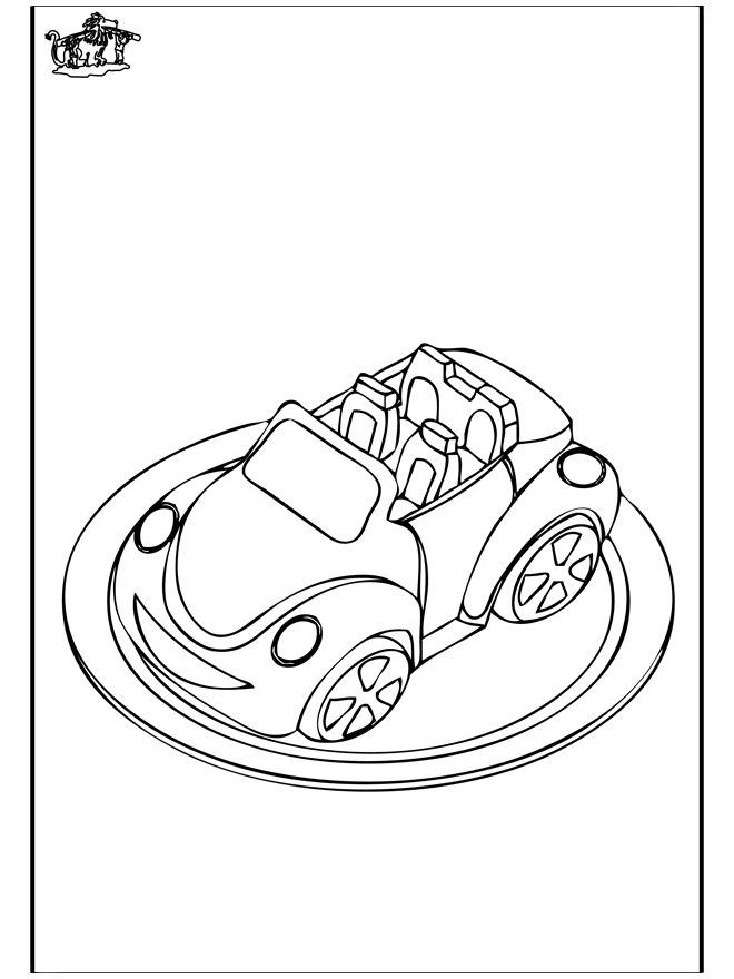 Auto - Kuchen - Ausmalbild Der Bäcker