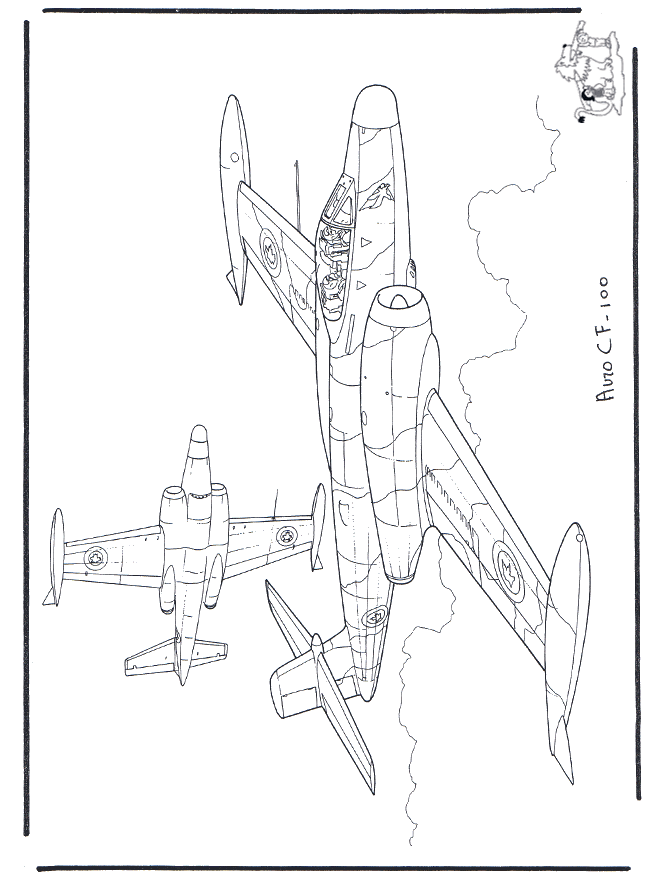 Avro CF-100 - Malvorlagen Flugzeuge