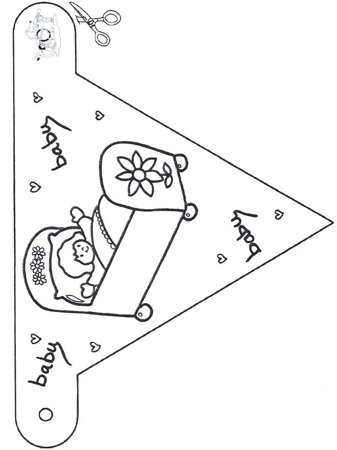 Baby Fänchen 1 - Malvorlagen Geburt