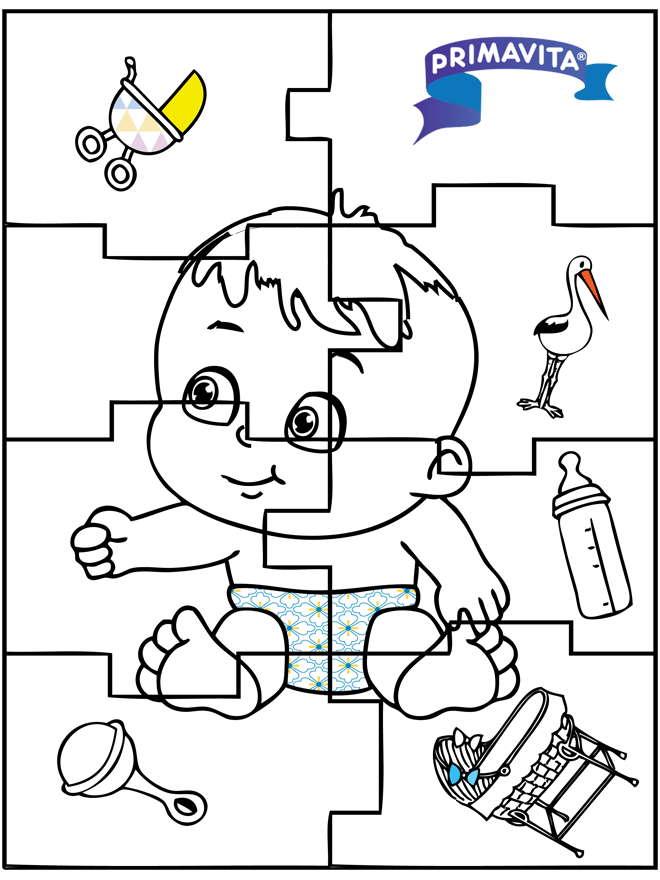 Baby Puzzle 2 - Malvorlagen Geburt