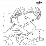 Ausmalbilder Themen - Baby und Mutter 1