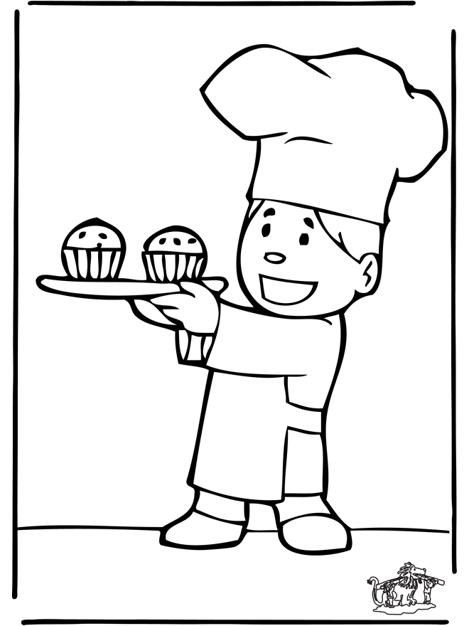 Bäcker 5 - Ausmalbild Der Bäcker
