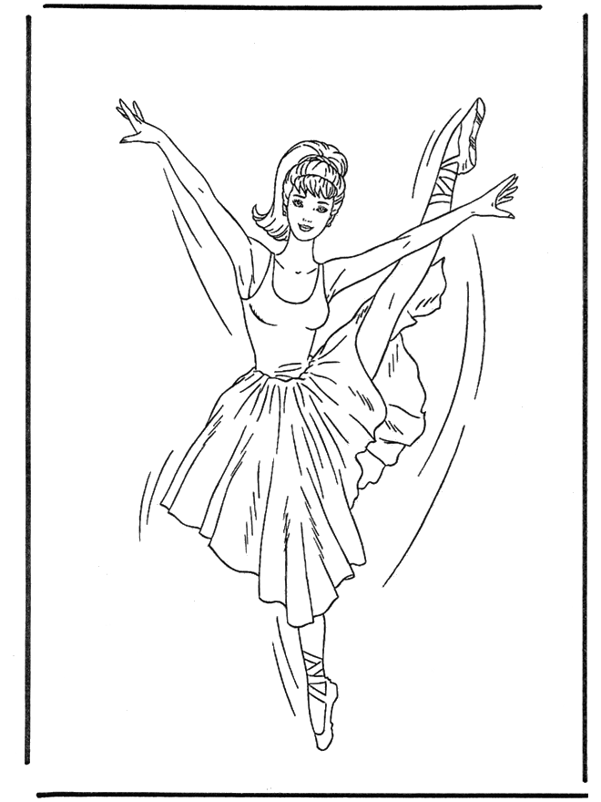 Ballerina 1 - Malvorlagen Ballett
