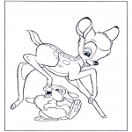 Ausmalbilder Comicfigure - Bambi und Stampferchen