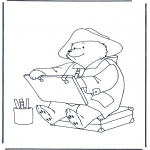 Ausmalbilder für Kinder - Bärchen Paddington 1