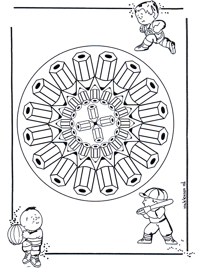 Bleistiftemandala - Malvorlagen Kindermandalas