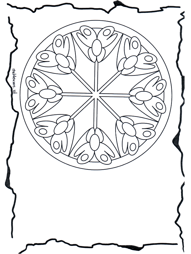 Blumenmandala 3 - Ausmalbilder Blumenmandalas