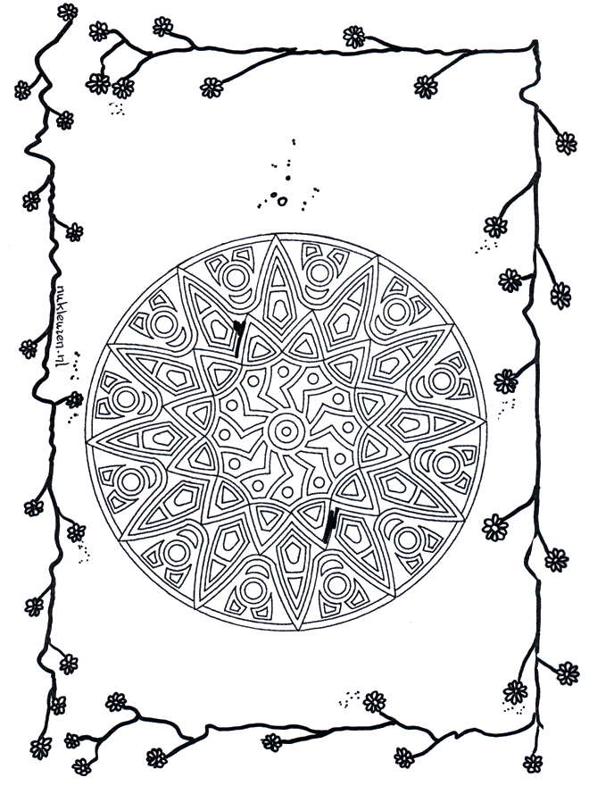 Blumenmandala 4 - Ausmalbilder Blumenmandalas