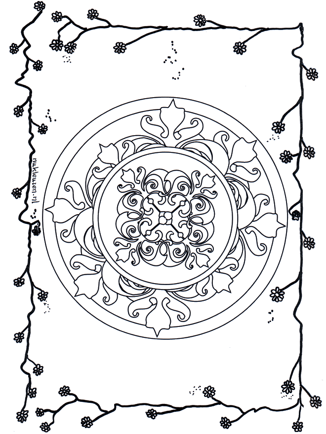 Blumenmandala 5 - Ausmalbilder Blumenmandalas