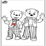 Ausmalbilder für Kinder - Braunbär und sein Freund