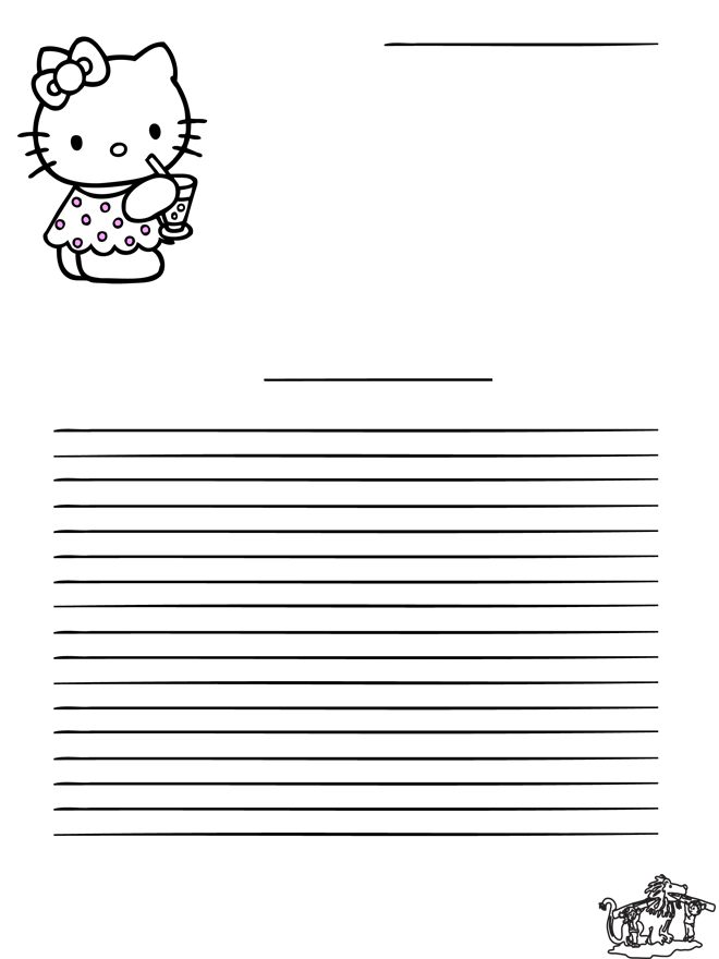 Briefpapier Hello Kitty - Basteln Briefpapier