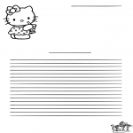 Malvorlagen Basteln - Briefpapier Hello Kitty