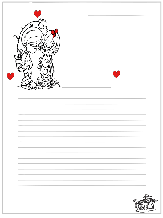 Briefpapier Valentin Malvorlagen Valentinstag