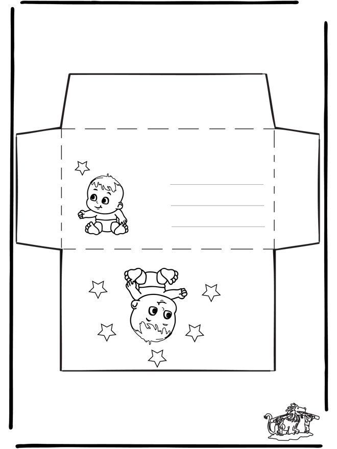 Briefumschlag Baby - Basteln Briefpapier