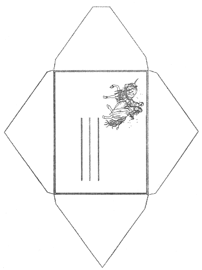 Briefumschlag Einhorn - Basteln Briefpapier