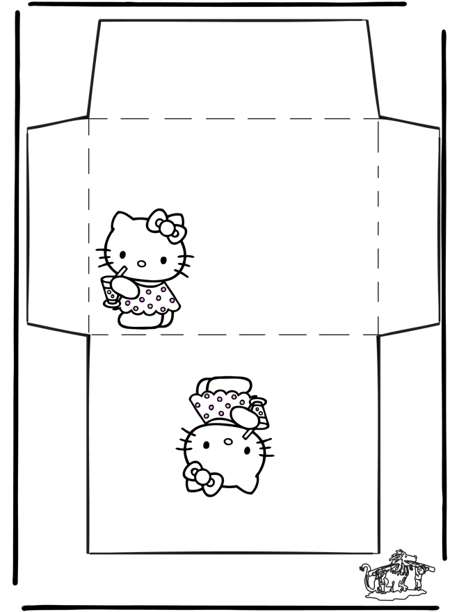 Briefumschlag Hello Kitty - Basteln Briefpapier