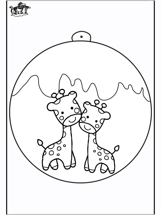 Christbaumkugel mit Giraffe - Basteln Weihnachten