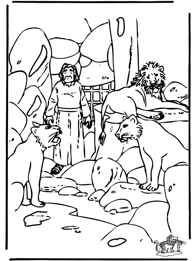 Daniel in der Löwengrube  - Malvorlagen Altes Testament
