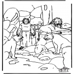 Bibel Ausmalbilder - Daniel in der Löwengrube 