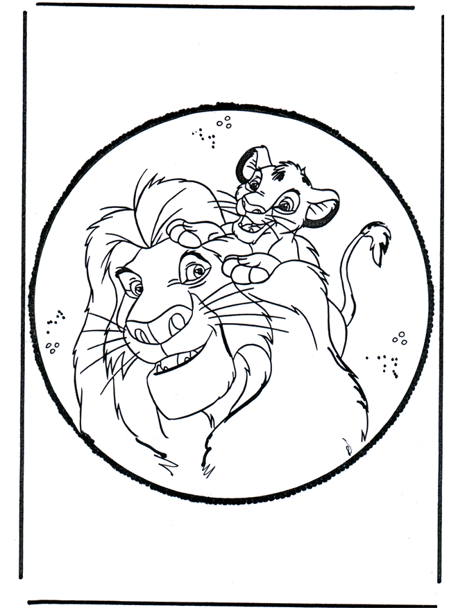 Der König der Löwen Stechkarte - Basteln Comicfiguren