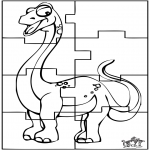 Ausmalbilder Tiere - Dino Puzzle