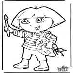 Ausmalbilder für Kinder - Dora 10