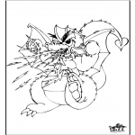 Ausmalbilder Tiere - Drache 3