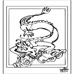 Ausmalbilder Tiere - Drache 4